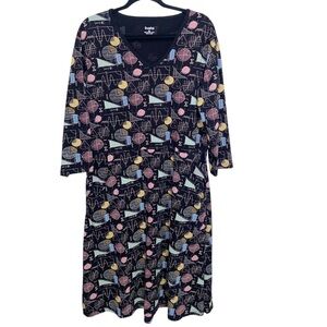 Svaha Dress Womens XL Organic Cotton Pockets Mathematical Print Teacher Artsy